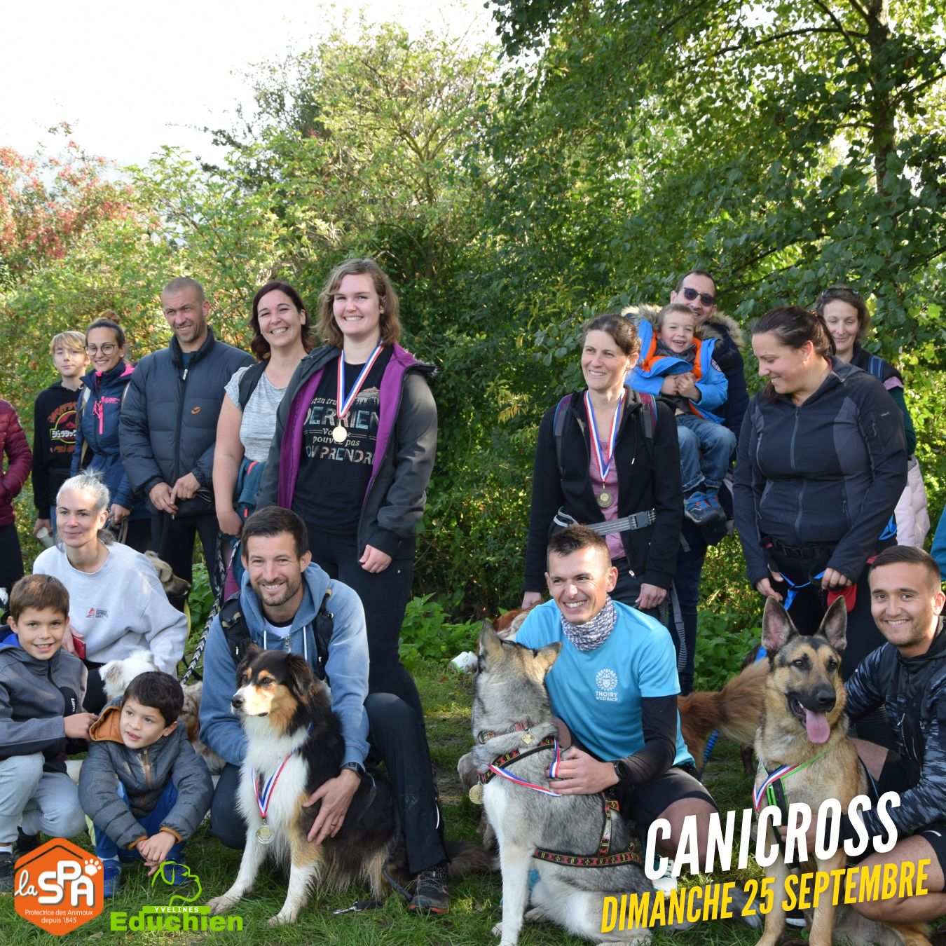 course chien canicross caritatif au profit de la SPA d'Hermeray Yvelines 78 pour la cause animale Dimanche 25 septembre 2022 education canine club canin